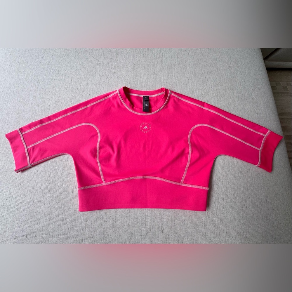 Adidas Bright Pink Top with White Accents